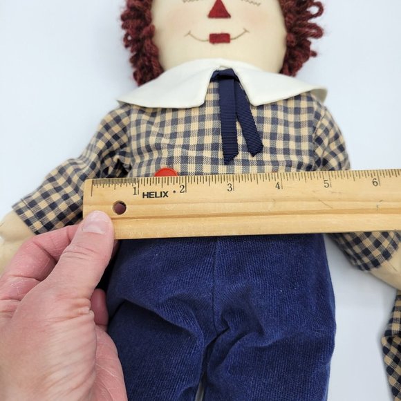 Raggedy Ann And Andy Primitive Folk Ctry Art Handmade 20" Dolls Made Maine OOAK - Picture 10 of 12